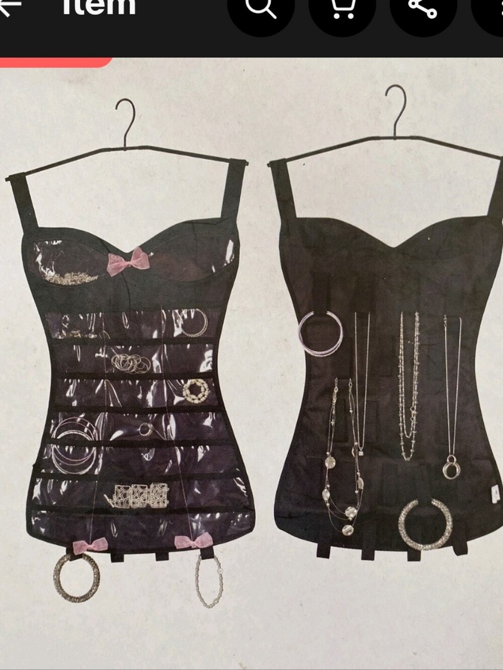 UMBRA LITTLE BLACK CORSET JEWELRY ORGANIZER